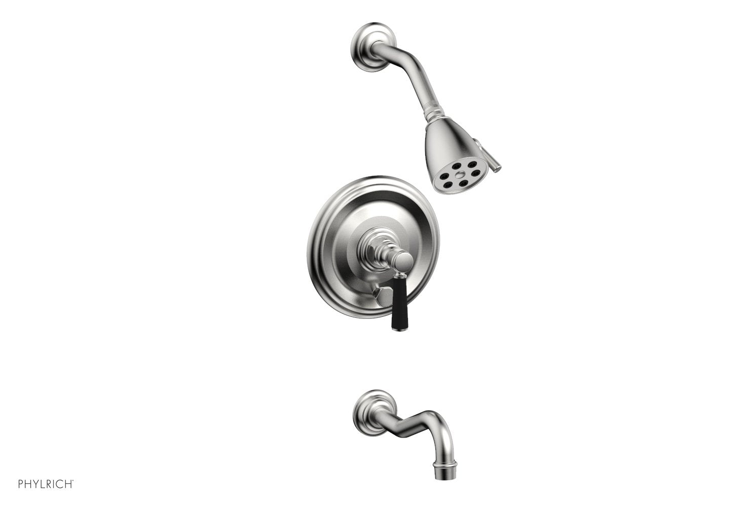 HENRI Pressure Balance Tub and Shower Set - Satin Black Lever Handle 161-27