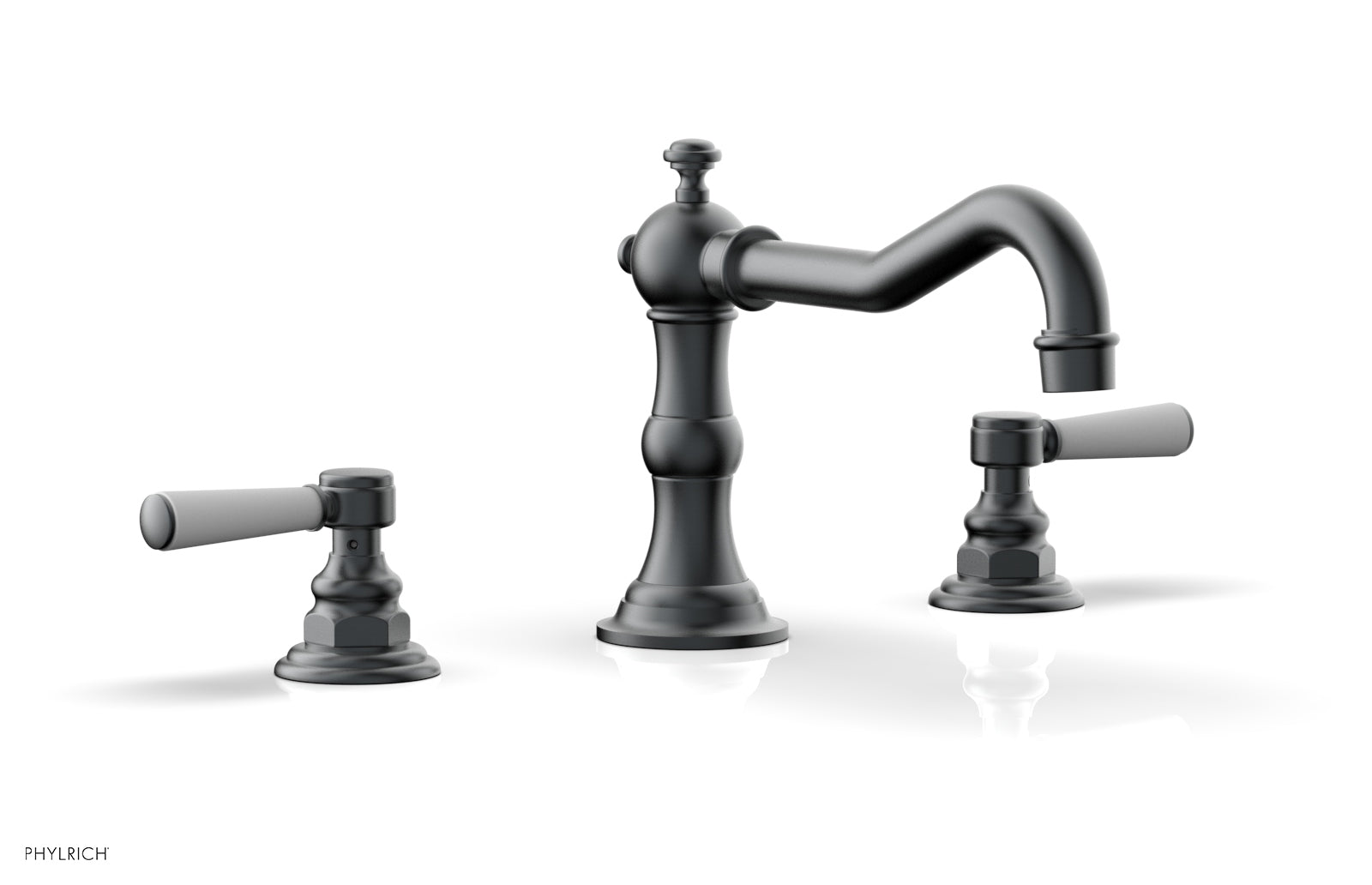 HENRI Deck Tub Set - Satin White Lever Handles - 161-41