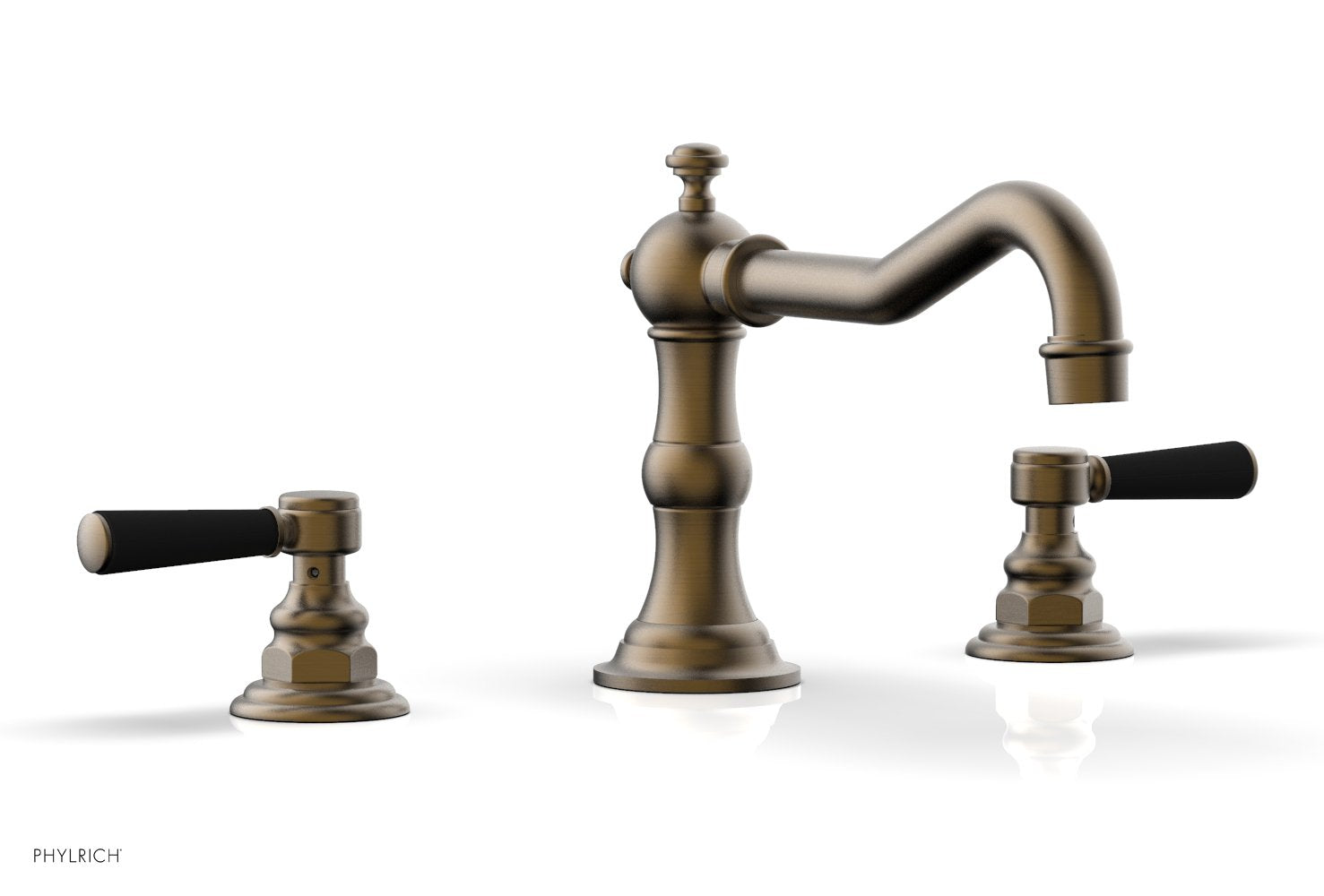 HENRI Deck Tub Set - Satin Black Lever Handles - 161-41