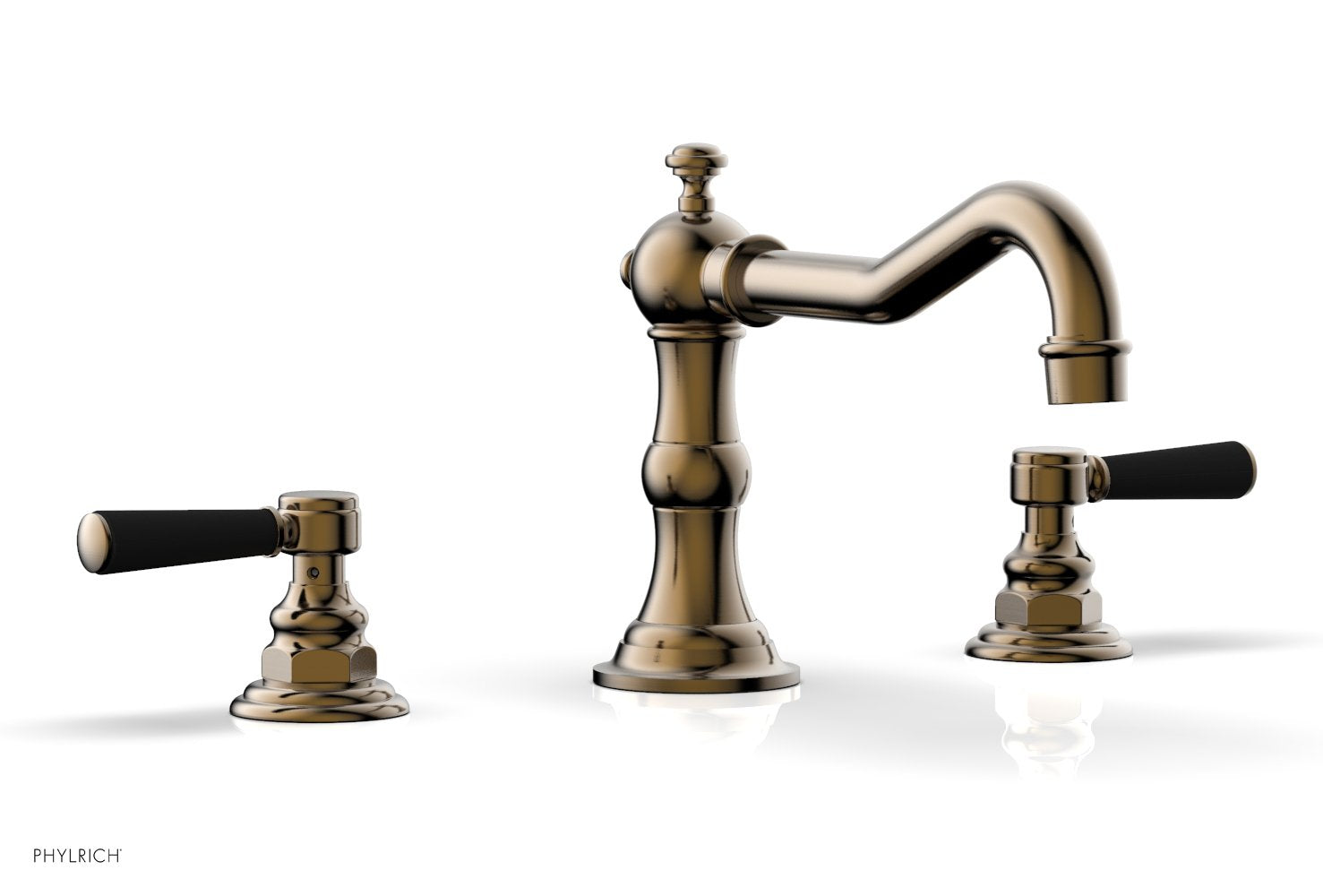 HENRI Deck Tub Set - Satin Black Lever Handles - 161-41