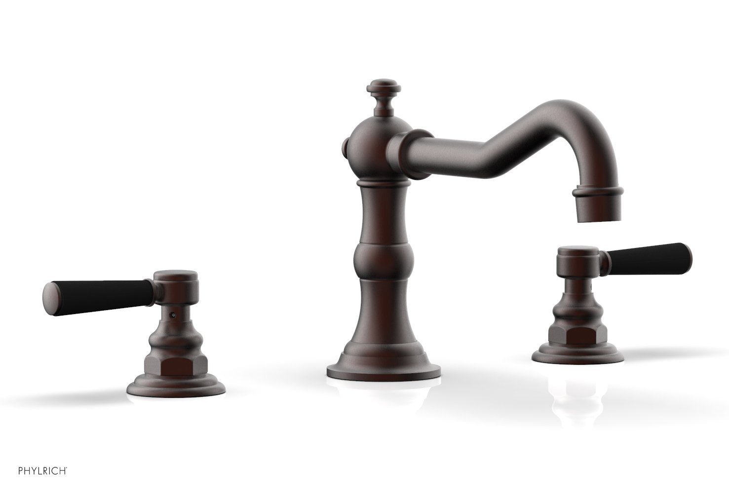 HENRI Deck Tub Set - Satin Black Lever Handles - 161-41