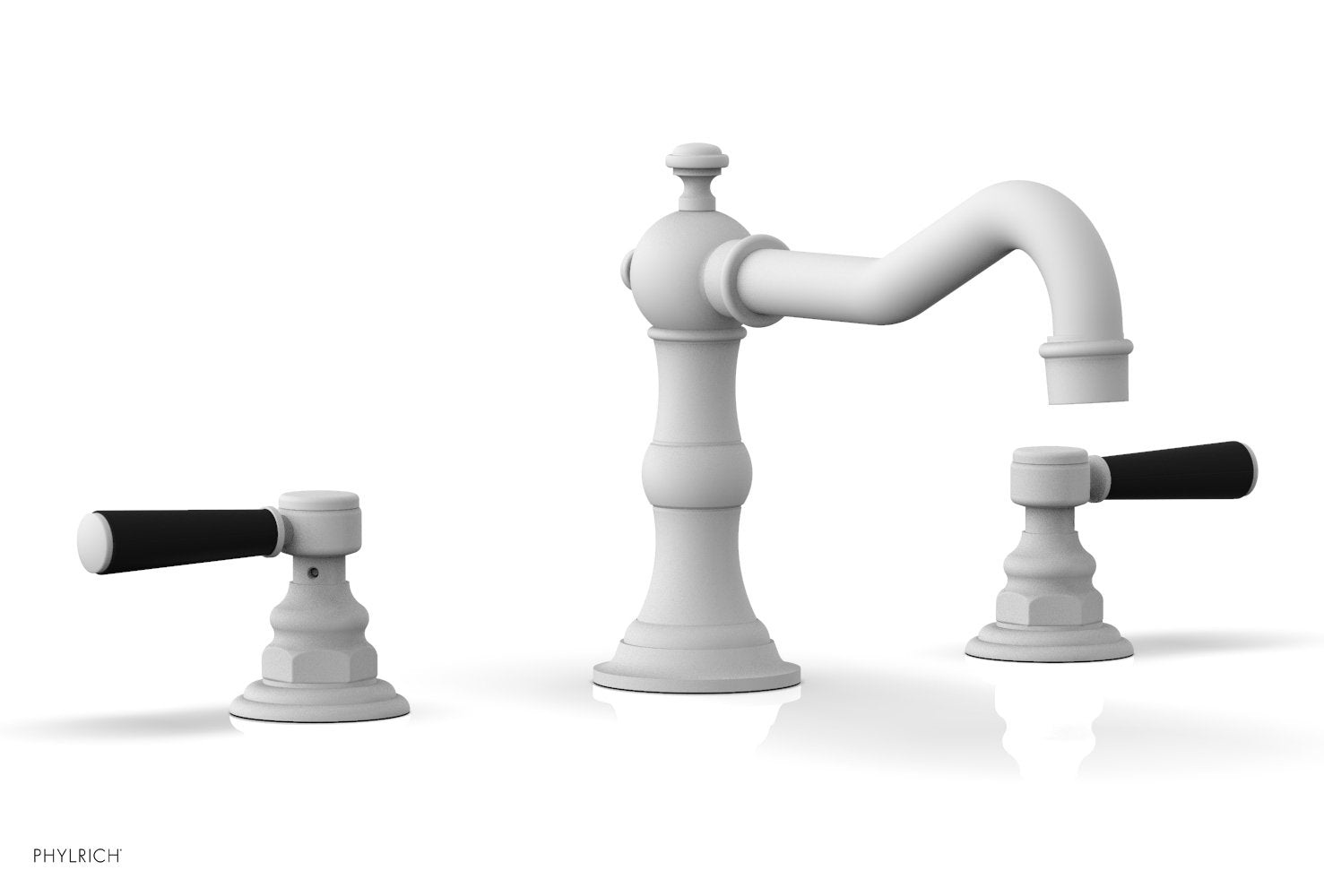 HENRI Deck Tub Set - Satin Black Lever Handles - 161-41