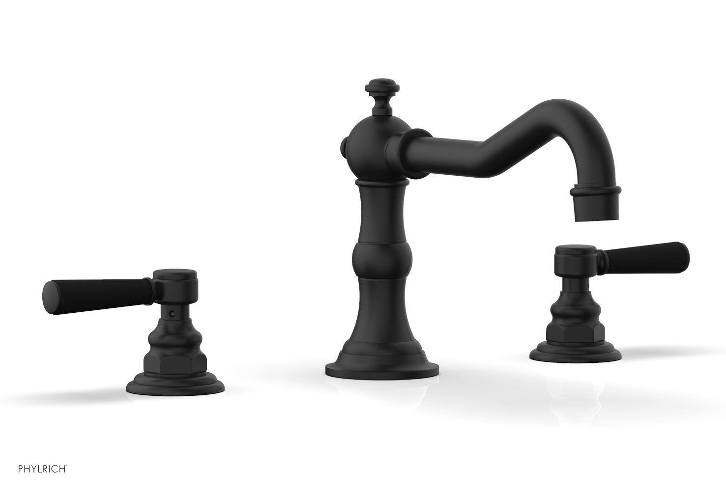 HENRI Deck Tub Set - Satin Black Lever Handles - 161-41