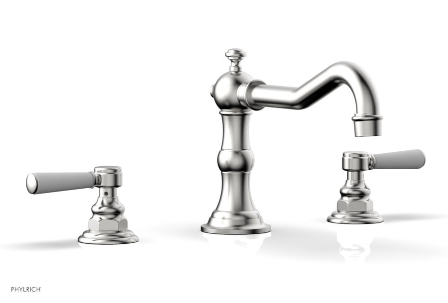 HENRI Deck Tub Set - Satin White Lever Handles - 161-41