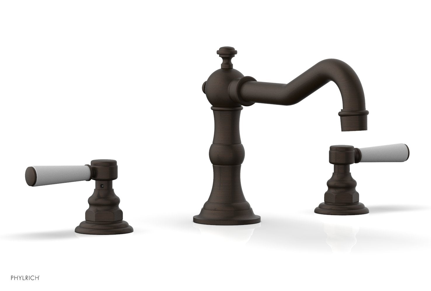 HENRI Deck Tub Set - Satin White Lever Handles - 161-41