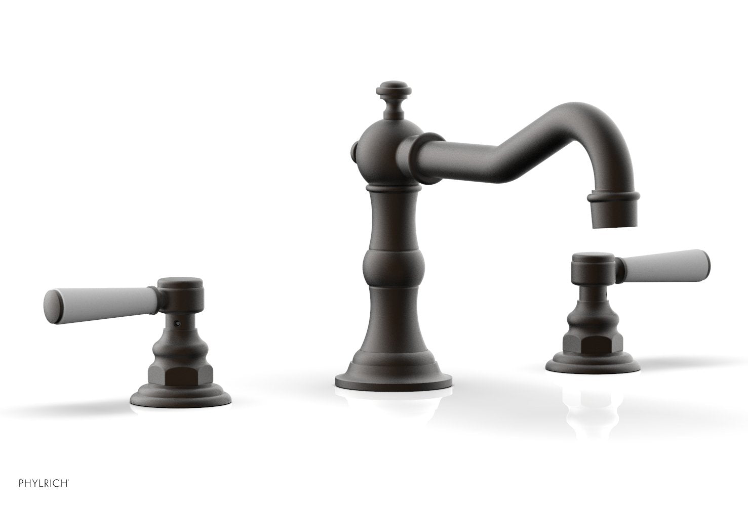 HENRI Deck Tub Set - Satin White Lever Handles - 161-41