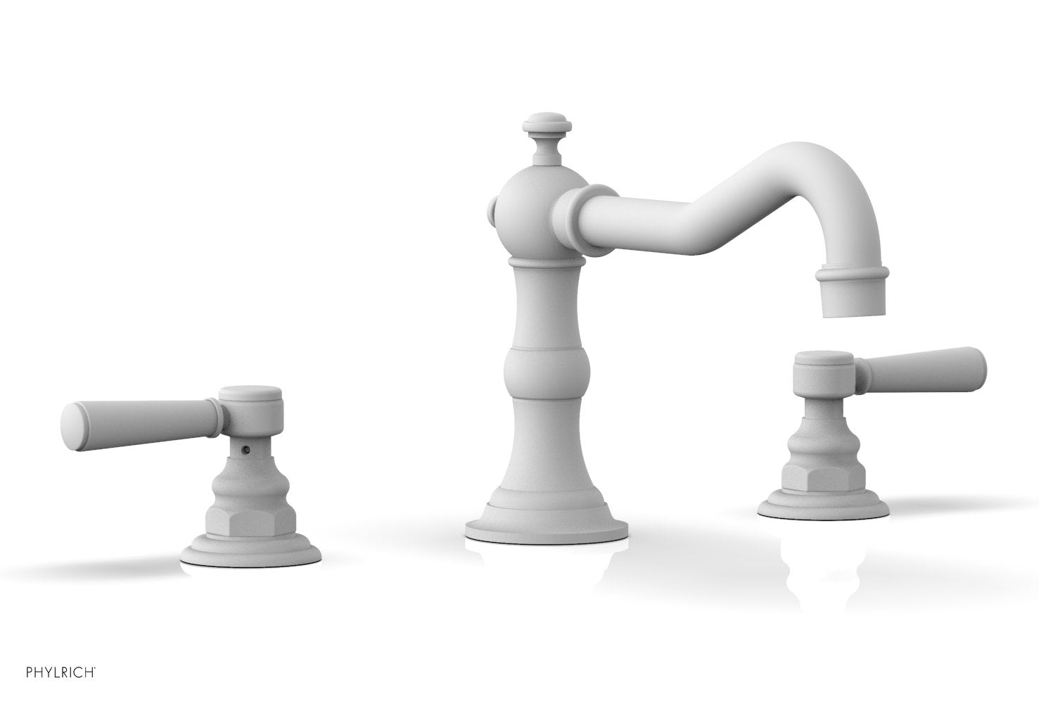 HENRI Deck Tub Set - Satin White Lever Handles - 161-41