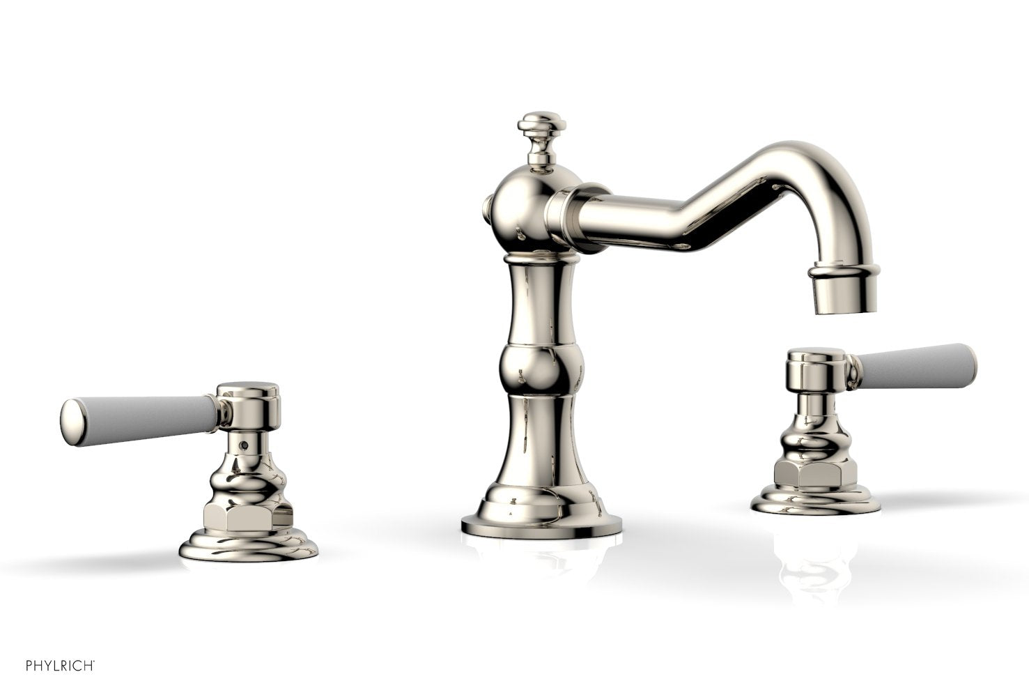 HENRI Deck Tub Set - Satin White Lever Handles - 161-41