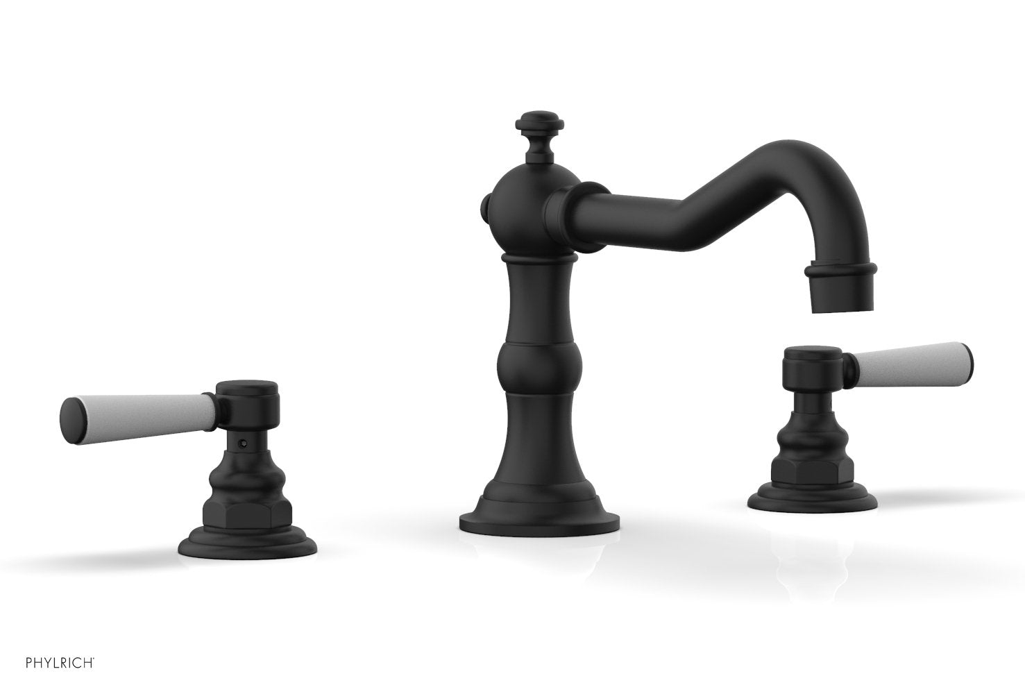 HENRI Deck Tub Set - Satin White Lever Handles - 161-41