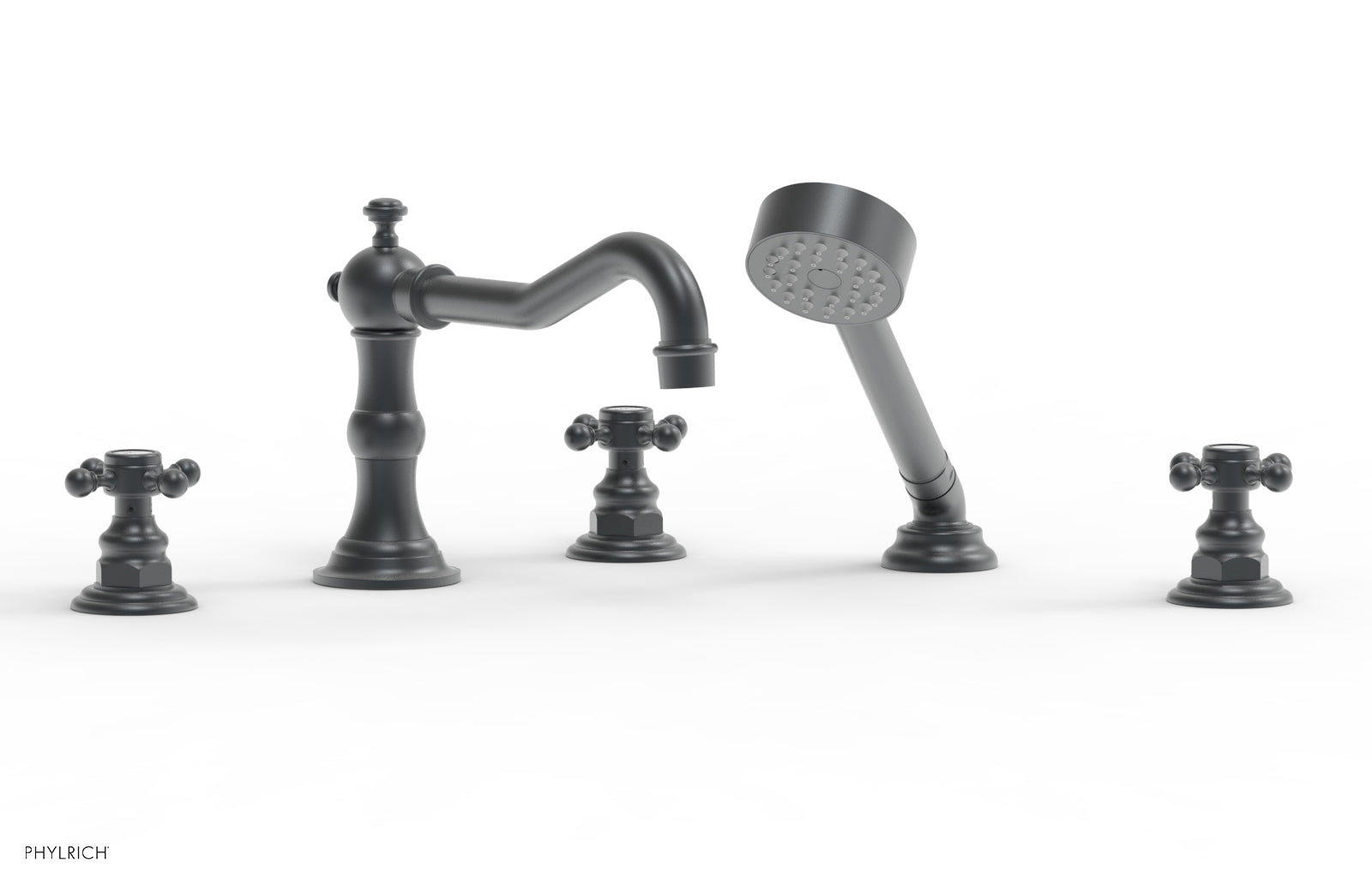 HENRI Deck Tub Set with Hand Shower with Cross Handles 161-48