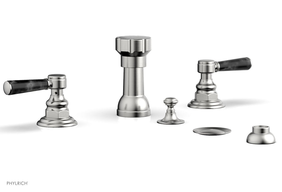 HENRI Four Hole Bidet Set - Black Marble Lever Handles 161-62