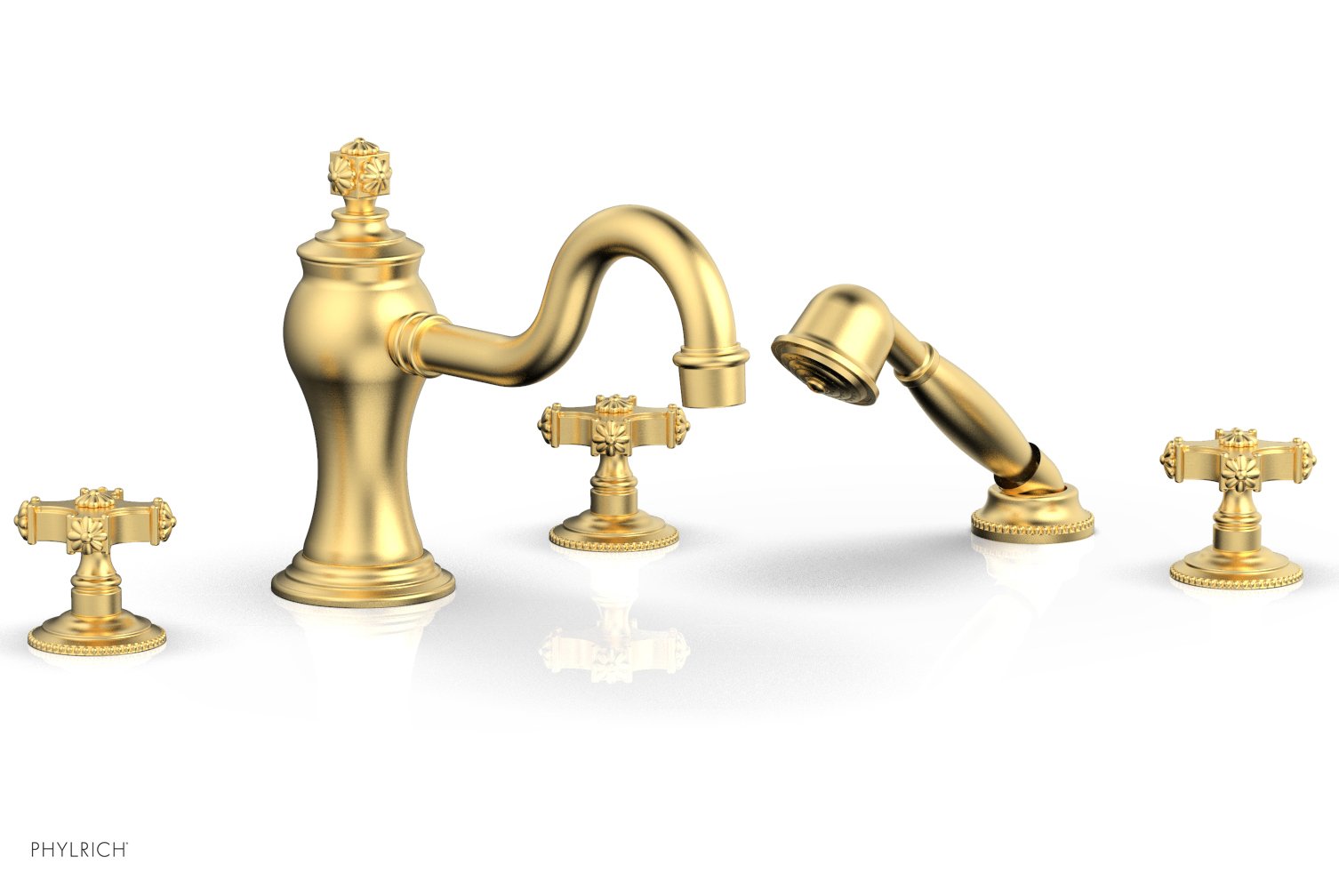 MARVELLE Deck Tub Set with Hand Shower - Cross Handles 162-48