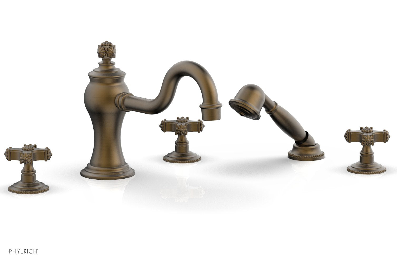 MARVELLE Deck Tub Set with Hand Shower - Cross Handles 162-48