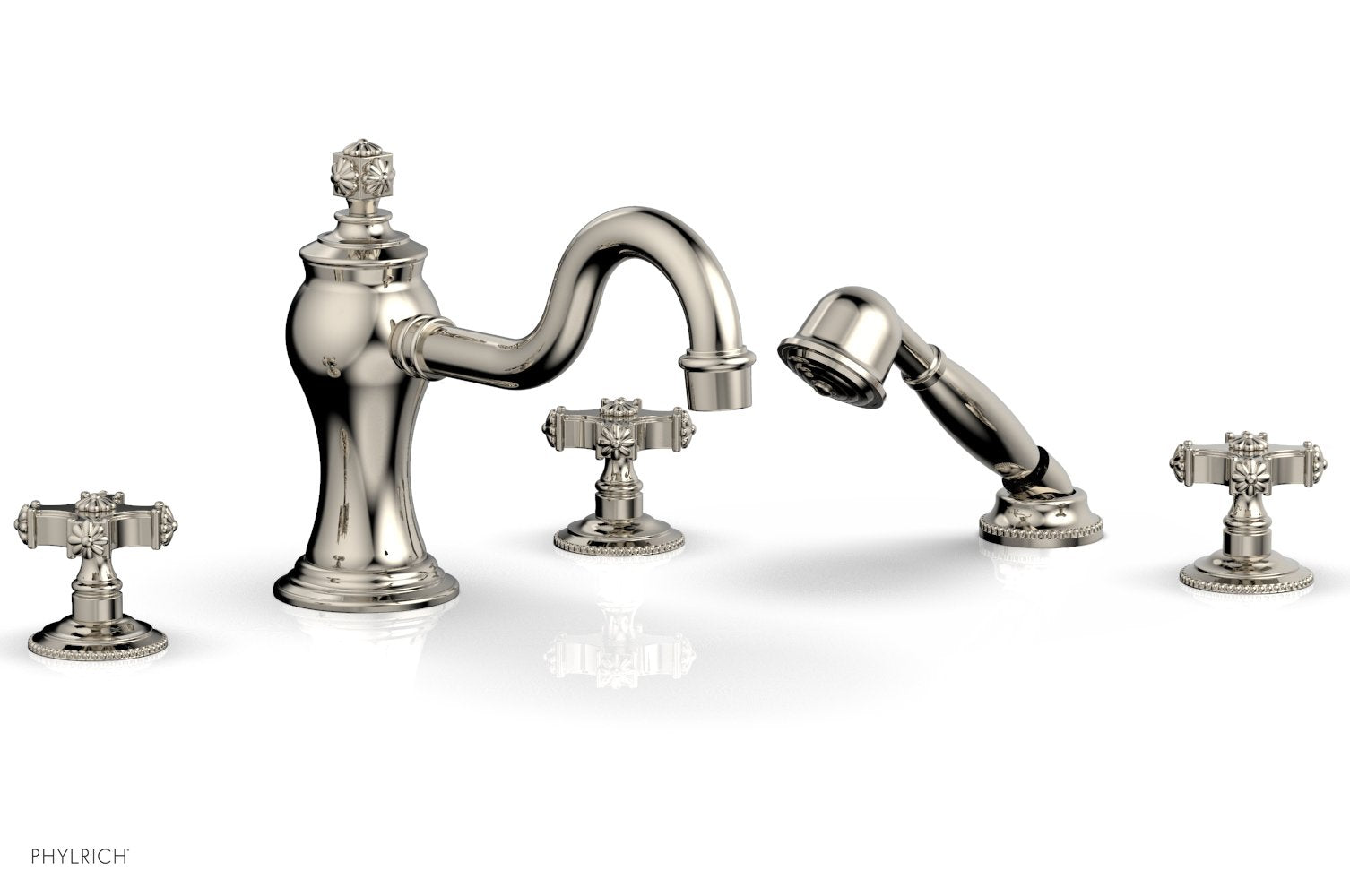 MARVELLE Deck Tub Set with Hand Shower - Cross Handles 162-48