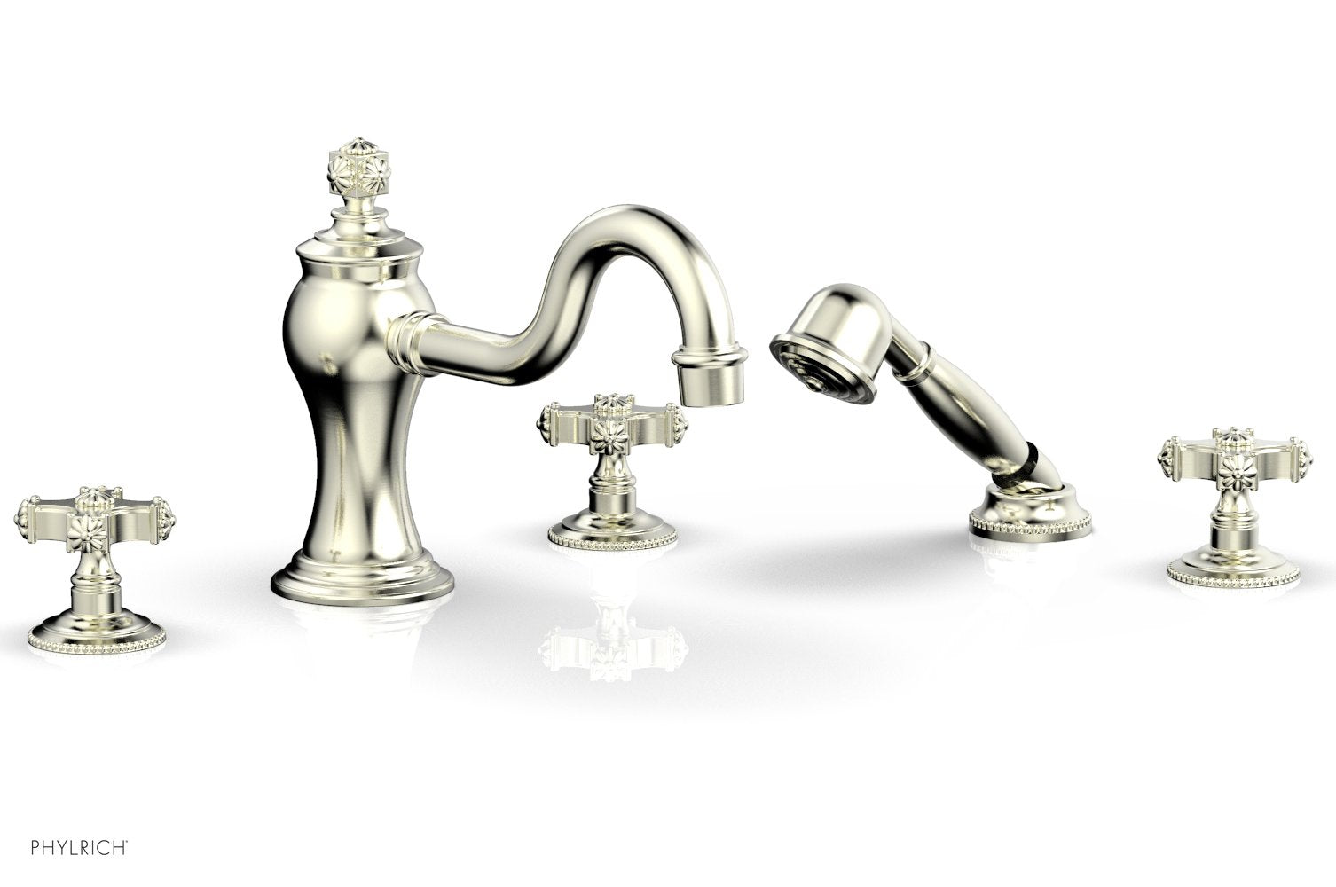 MARVELLE Deck Tub Set with Hand Shower - Cross Handles 162-48