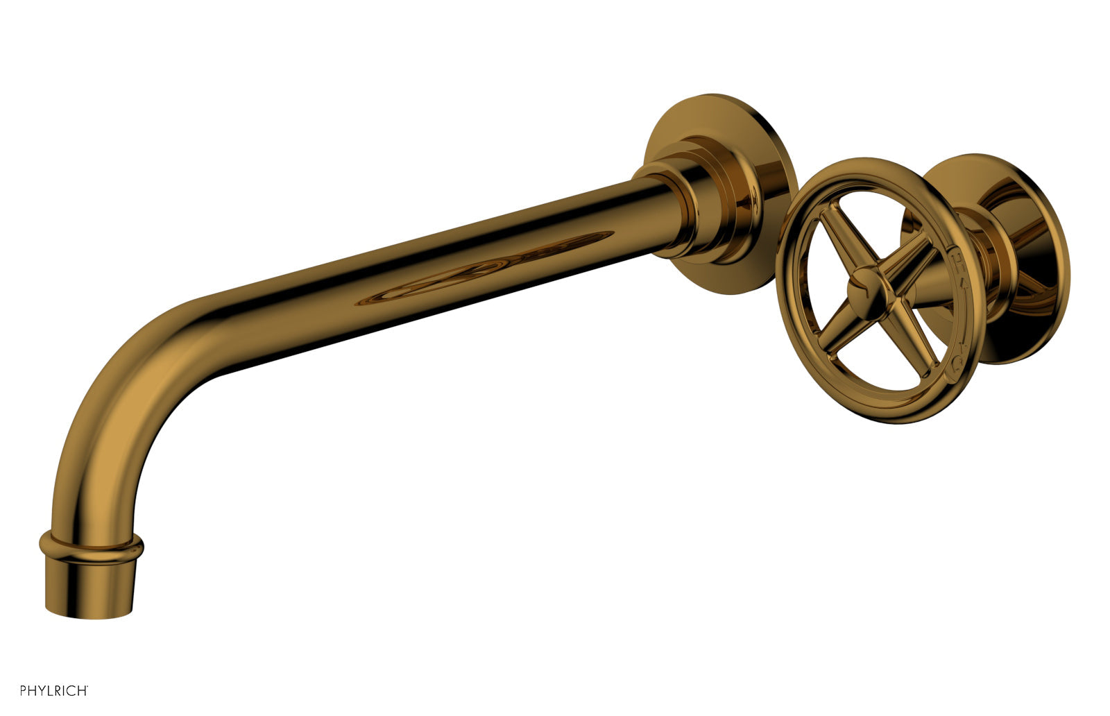 WORKS 10" Single Handle Wall Lavatory Set - Cross Handle 220-15-10