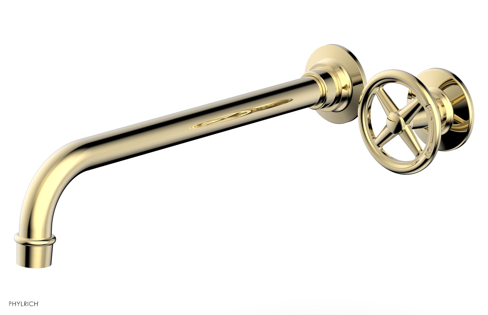 WORKS 12" Single Handle Wall Lavatory Set - Cross Handle 220-15-12