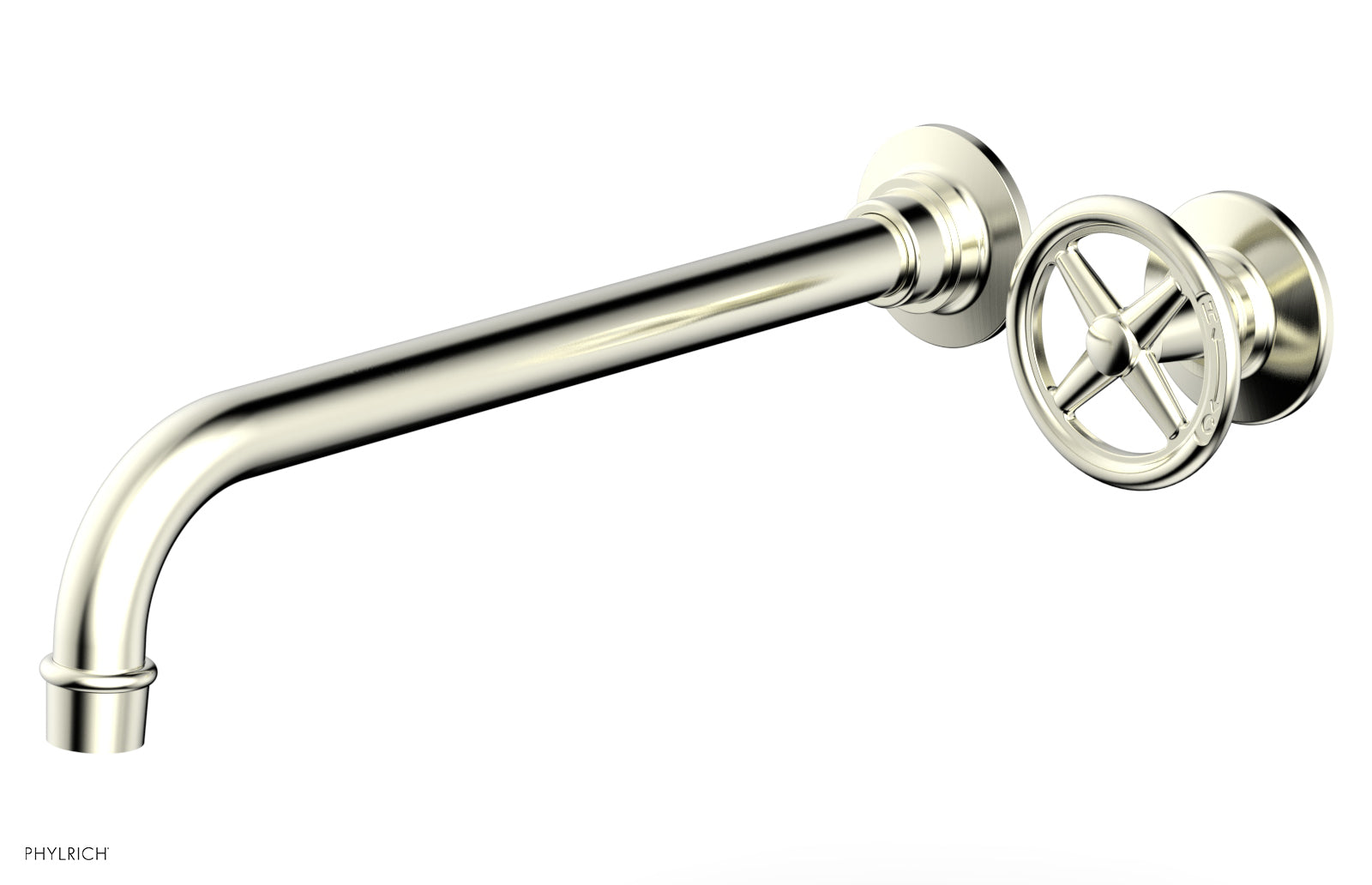 WORKS 12" Single Handle Wall Lavatory Set - Cross Handle 220-15-12