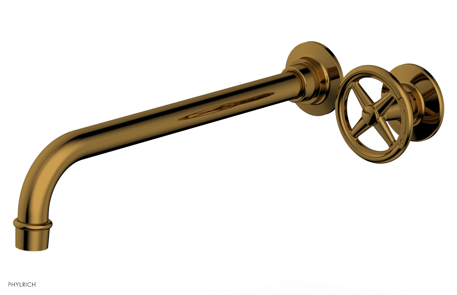 WORKS 12" Single Handle Wall Lavatory Set - Cross Handle 220-15-12