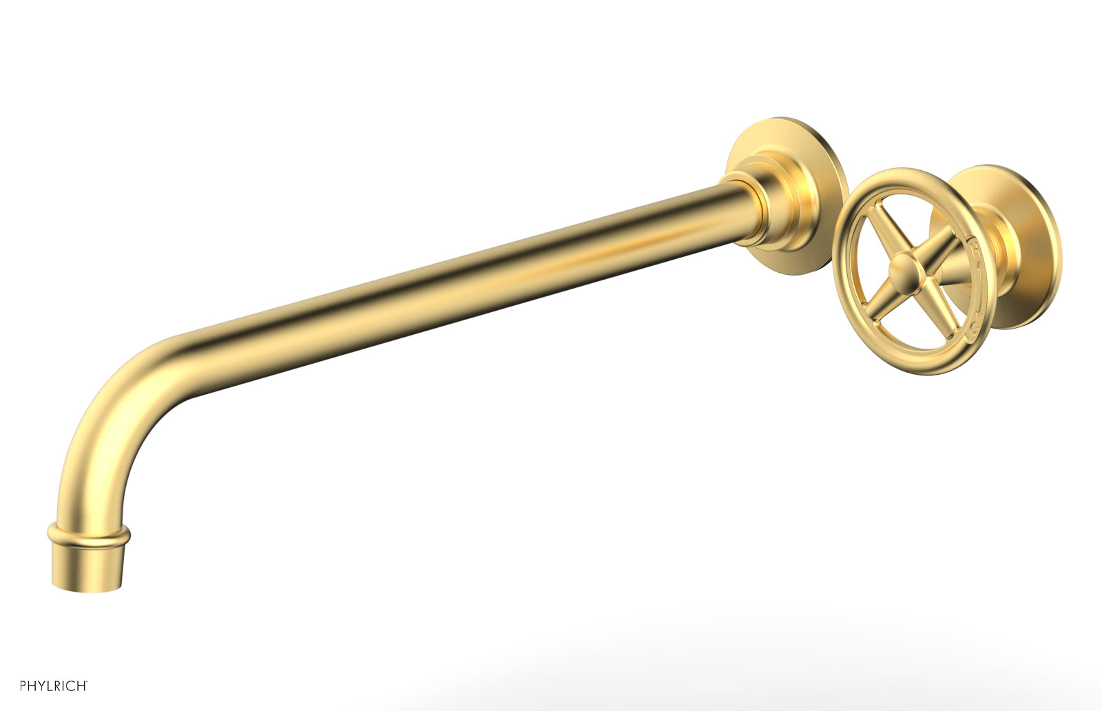 WORKS 14" Single Handle Wall Lavatory Set - Cross Handle 220-15-14