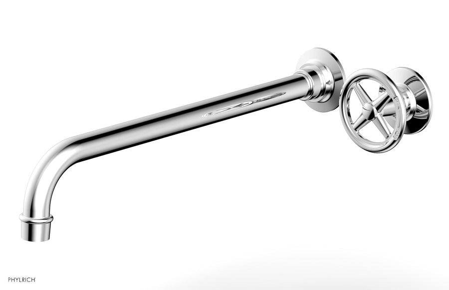 WORKS 14" Single Handle Wall Lavatory Set - Cross Handle 220-15-14