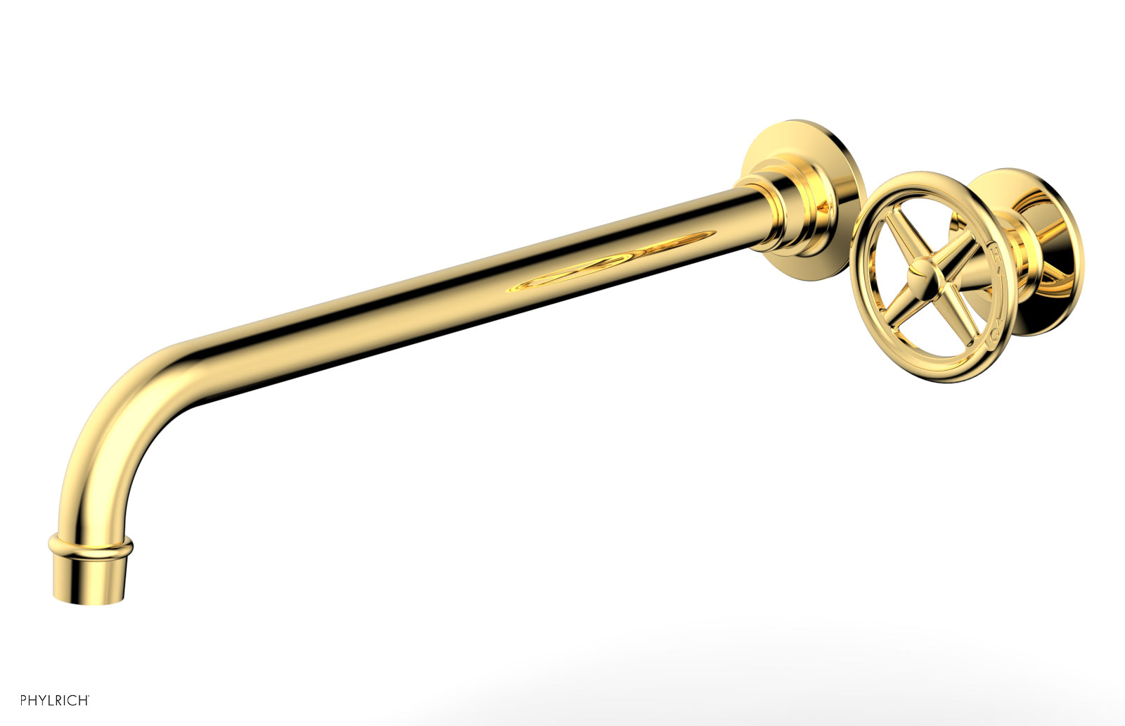 WORKS 14" Single Handle Wall Lavatory Set - Cross Handle 220-15-14