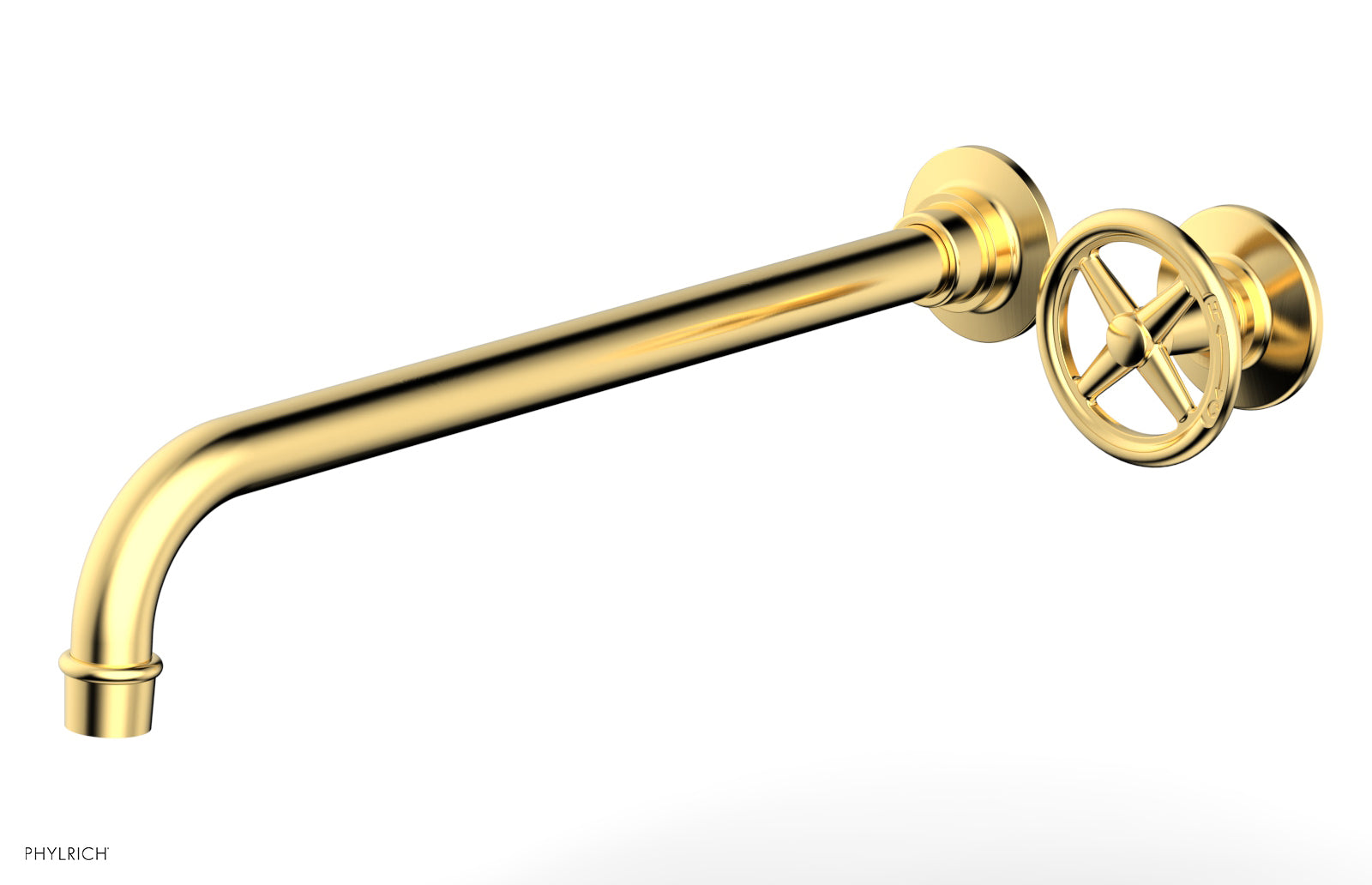 WORKS 14" Single Handle Wall Lavatory Set - Cross Handle 220-15-14