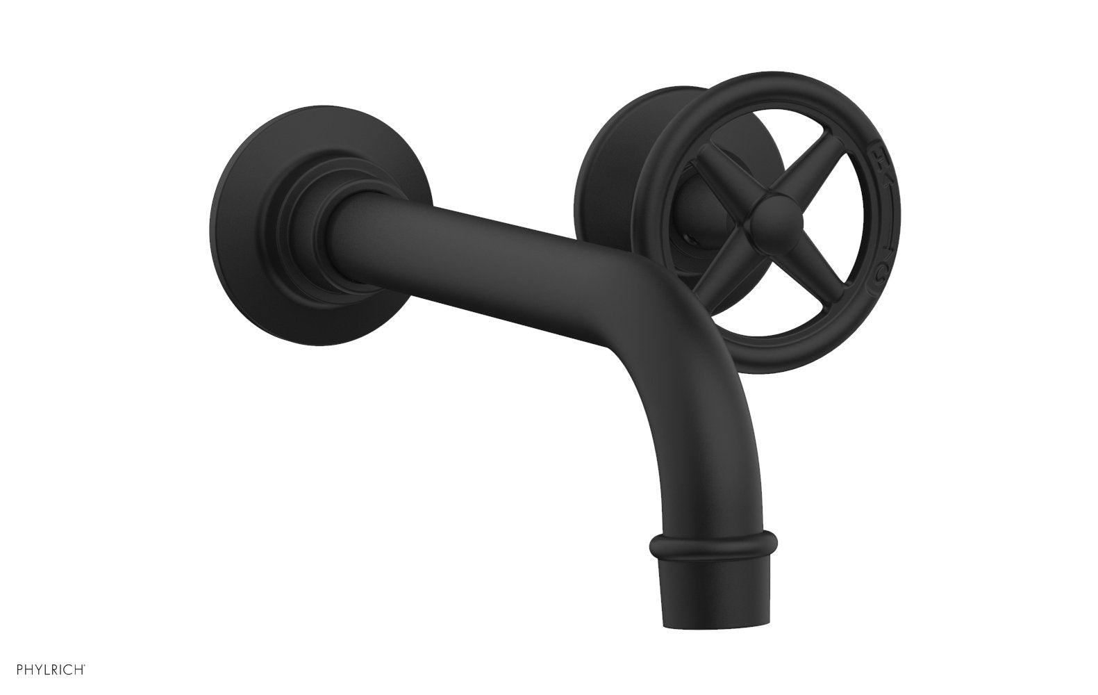 WORKS Single Handle Wall Lavatory Set - Cross Handles 220-15