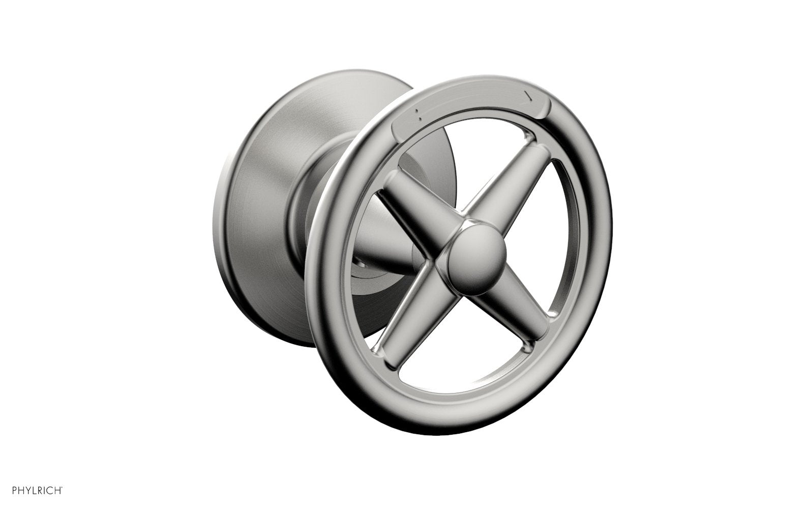 WORKS Volume Control/Diverter Trim -  Cross Handle - Diverter Engraved 220-37