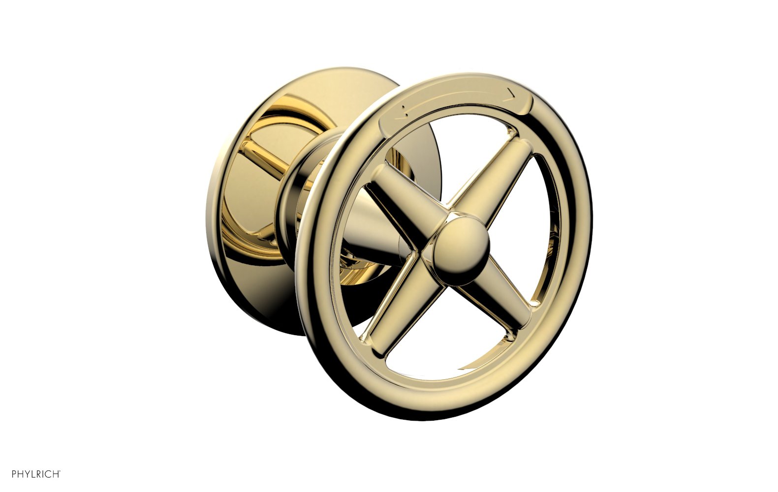 WORKS Volume Control/Diverter Trim -  Cross Handle - Diverter Engraved 220-37