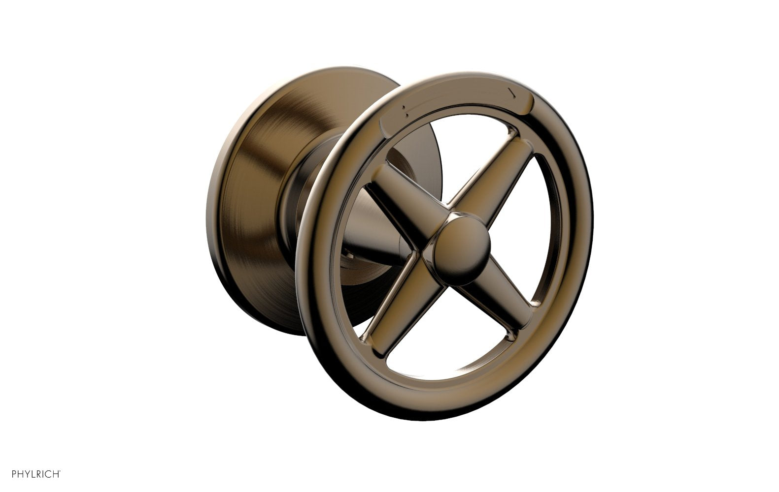 WORKS Volume Control/Diverter Trim -  Cross Handle - Diverter Engraved 220-37