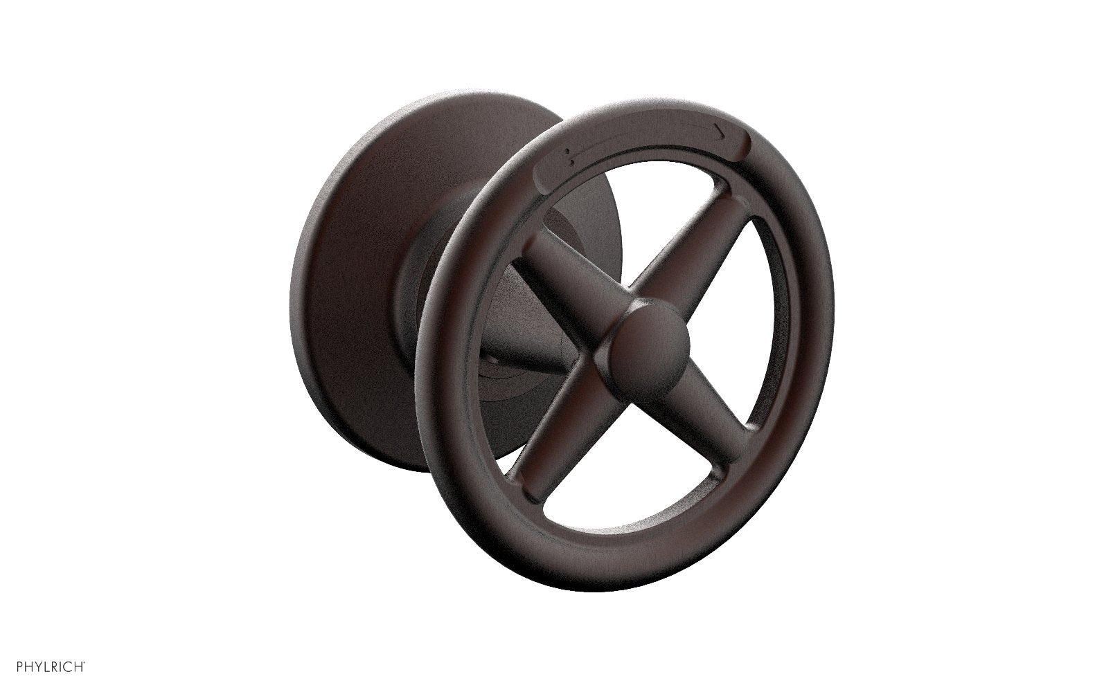 WORKS Volume Control/Diverter Trim -  Cross Handle - Diverter Engraved 220-37