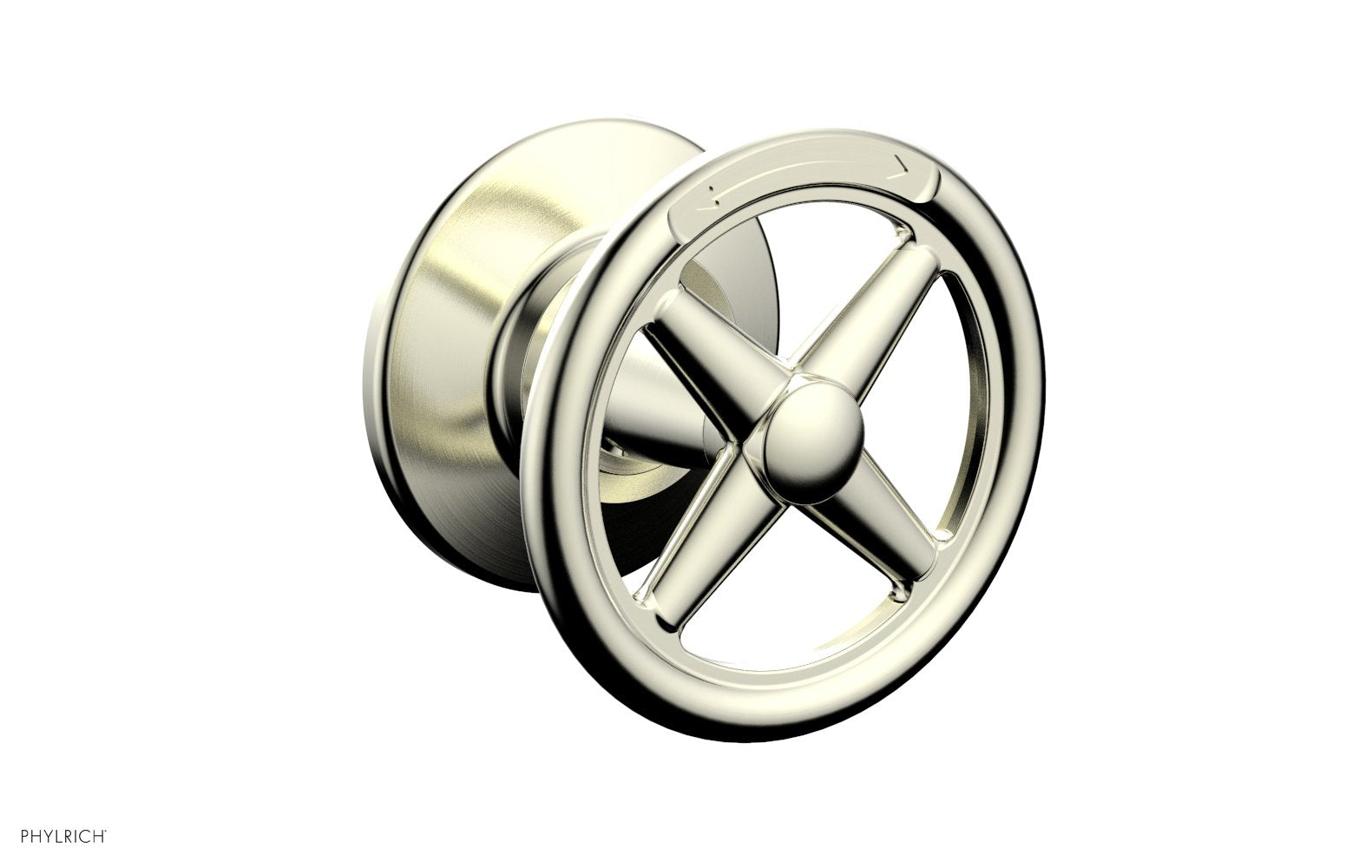 WORKS Volume Control/Diverter Trim -  Cross Handle - Diverter Engraved 220-37