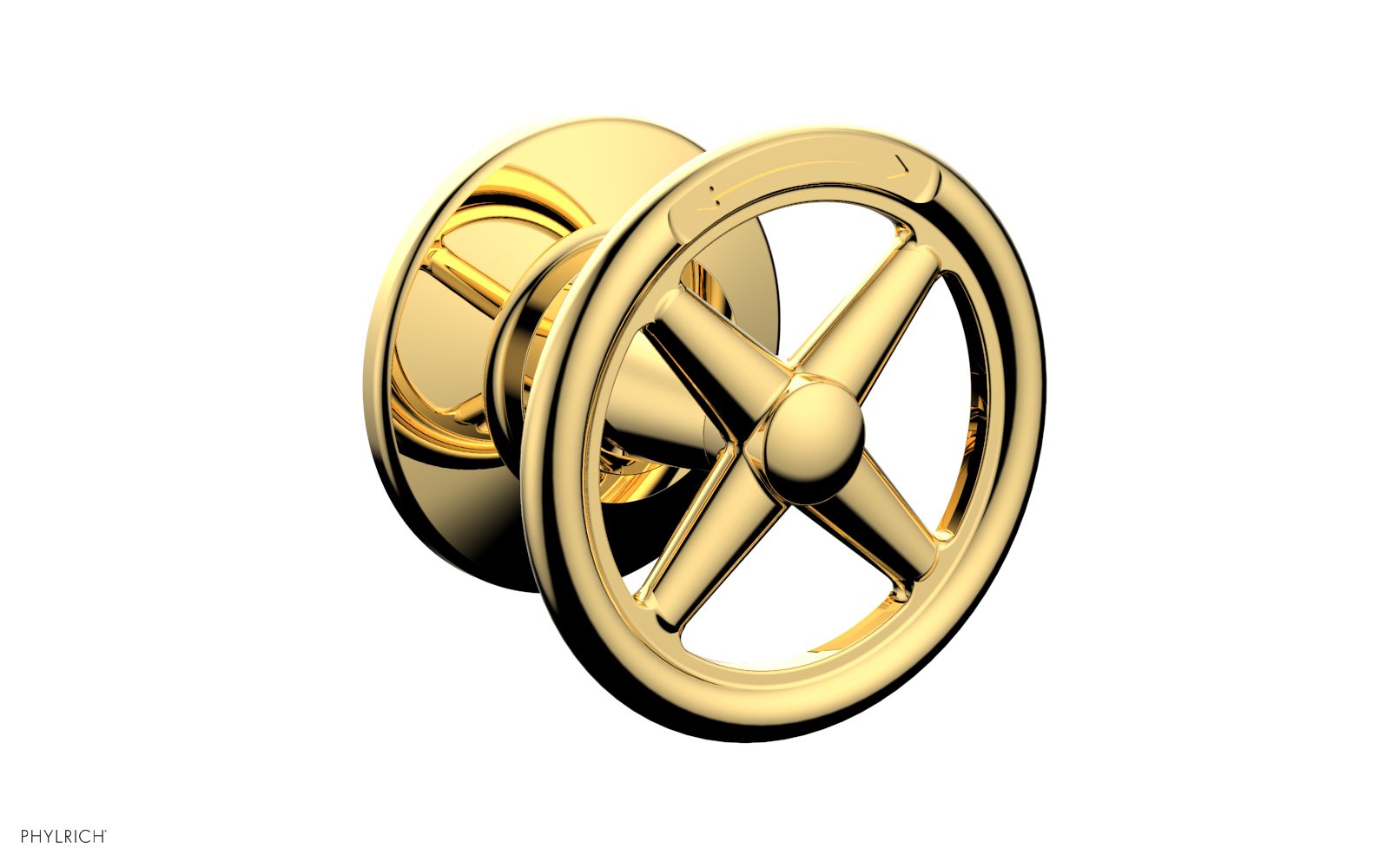 WORKS Volume Control/Diverter Trim -  Cross Handle - Diverter Engraved 220-37