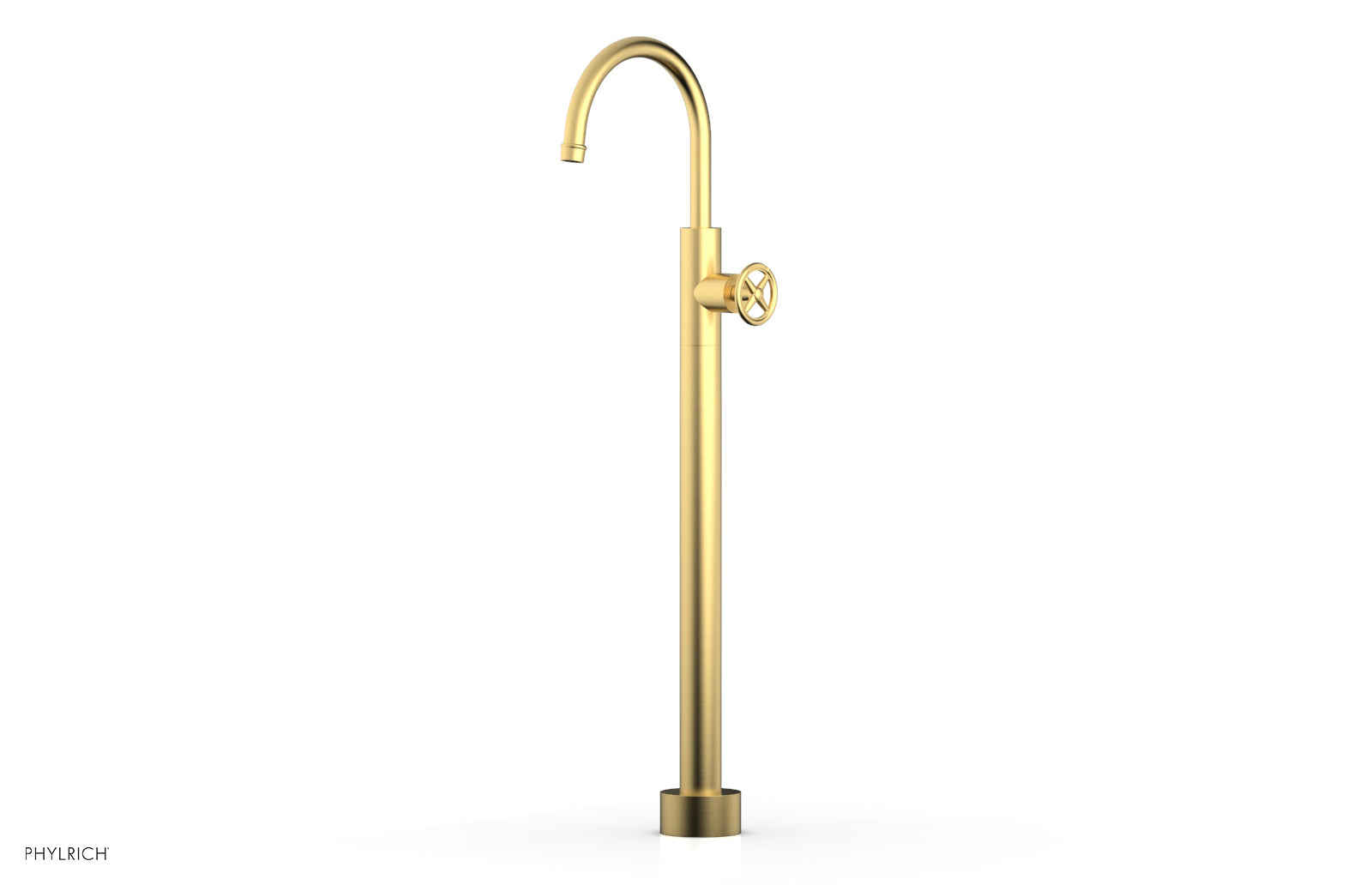 WORKS Tall Floor Mount Tub Filler - Cross Handle 220-44-02