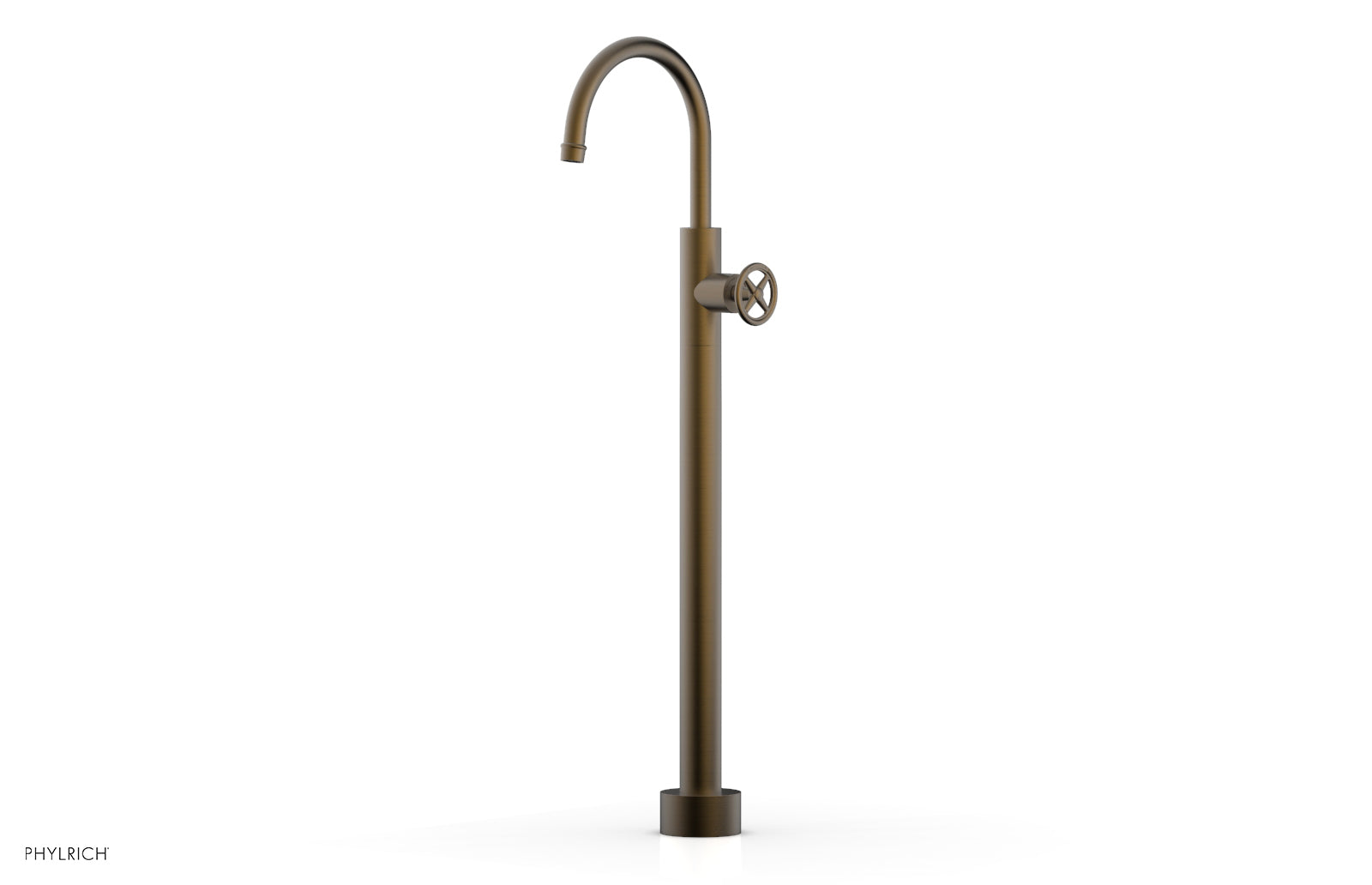 WORKS Tall Floor Mount Tub Filler - Cross Handle 220-44-02