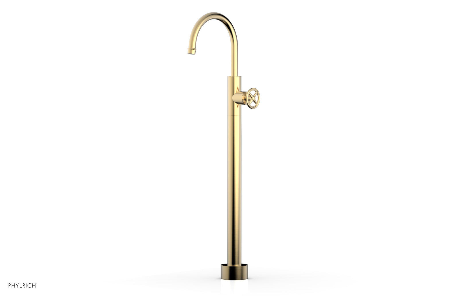 WORKS Tall Floor Mount Tub Filler - Cross Handle 220-44-02