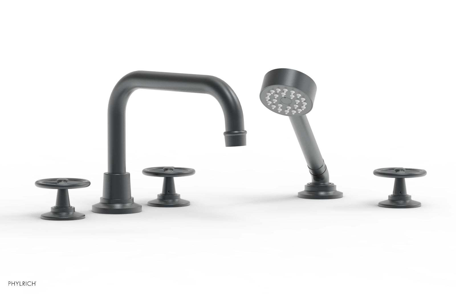 WORKS Deck Tub Set with Hand Shower - Cross Handles 220-50