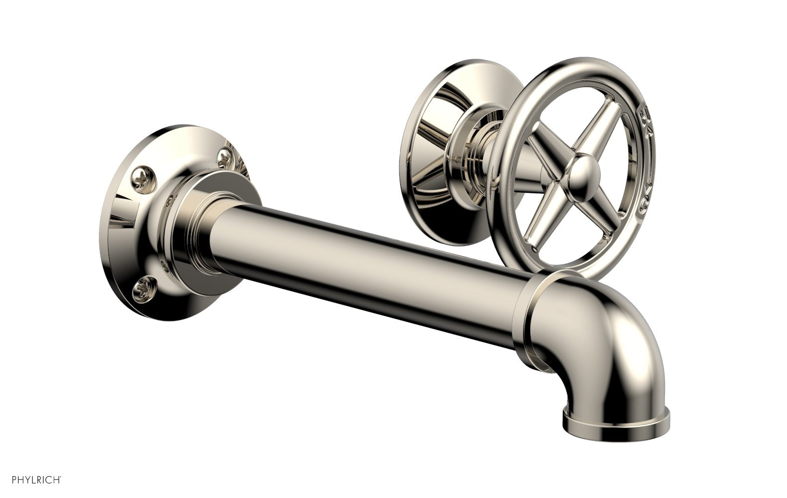 WORKS 2 Single Handle Wall Lavatory Set - Cross Handles 221-15