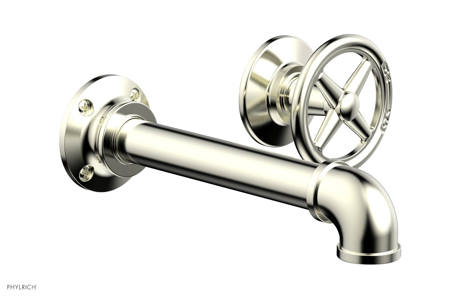 WORKS 2 Single Handle Wall Lavatory Set - Cross Handles 221-15