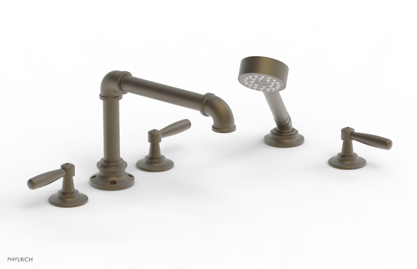 WORKS 2 Deck Tub Set with Hand Shower - Lever Handles 221-49