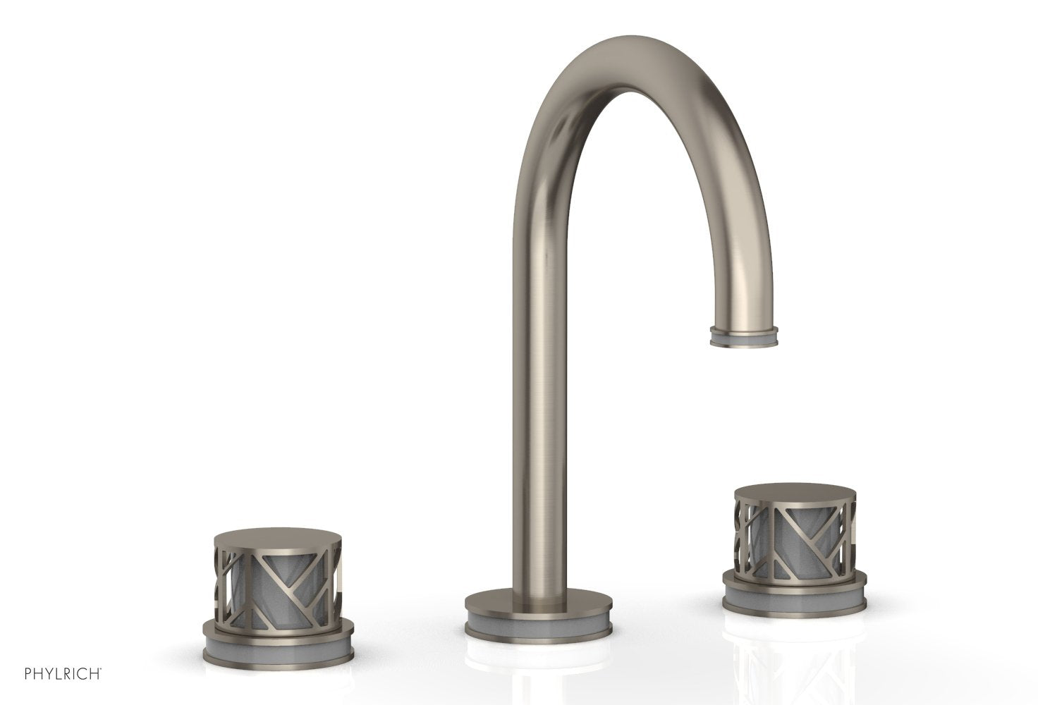 JOLIE Widespread Faucet - Round Handles with "Grey" Accents 222-01