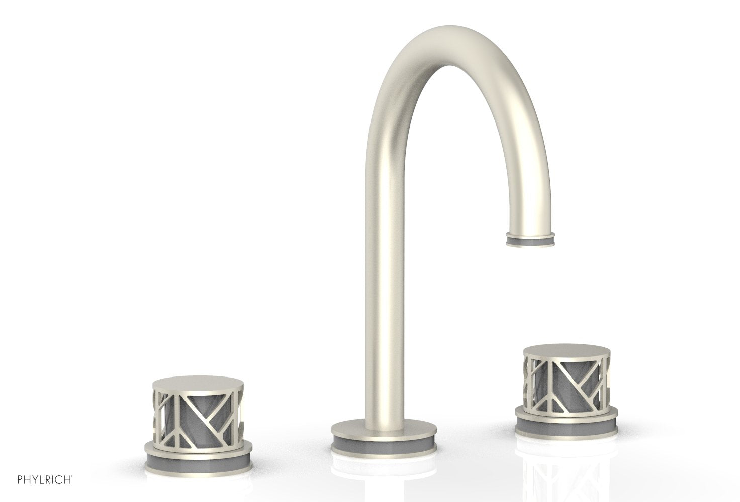 JOLIE Widespread Faucet - Round Handles with "Grey" Accents 222-01