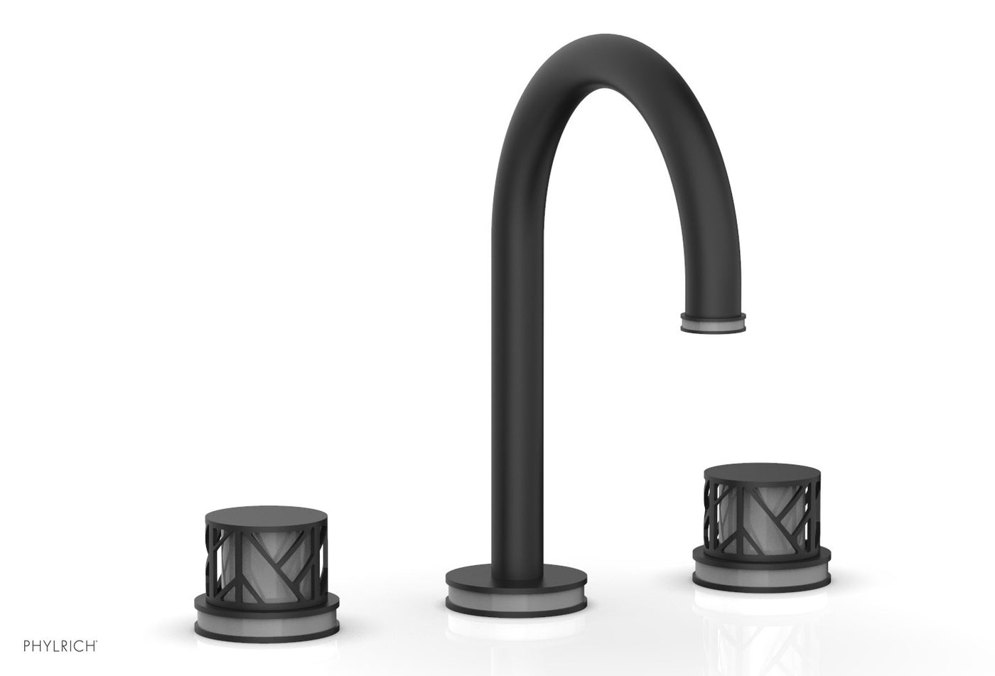 JOLIE Widespread Faucet - Round Handles with "Grey" Accents 222-01