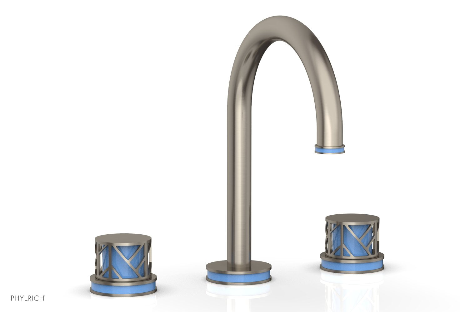 JOLIE Widespread Faucet - Round Handles with "Light Blue" Accents 222-01