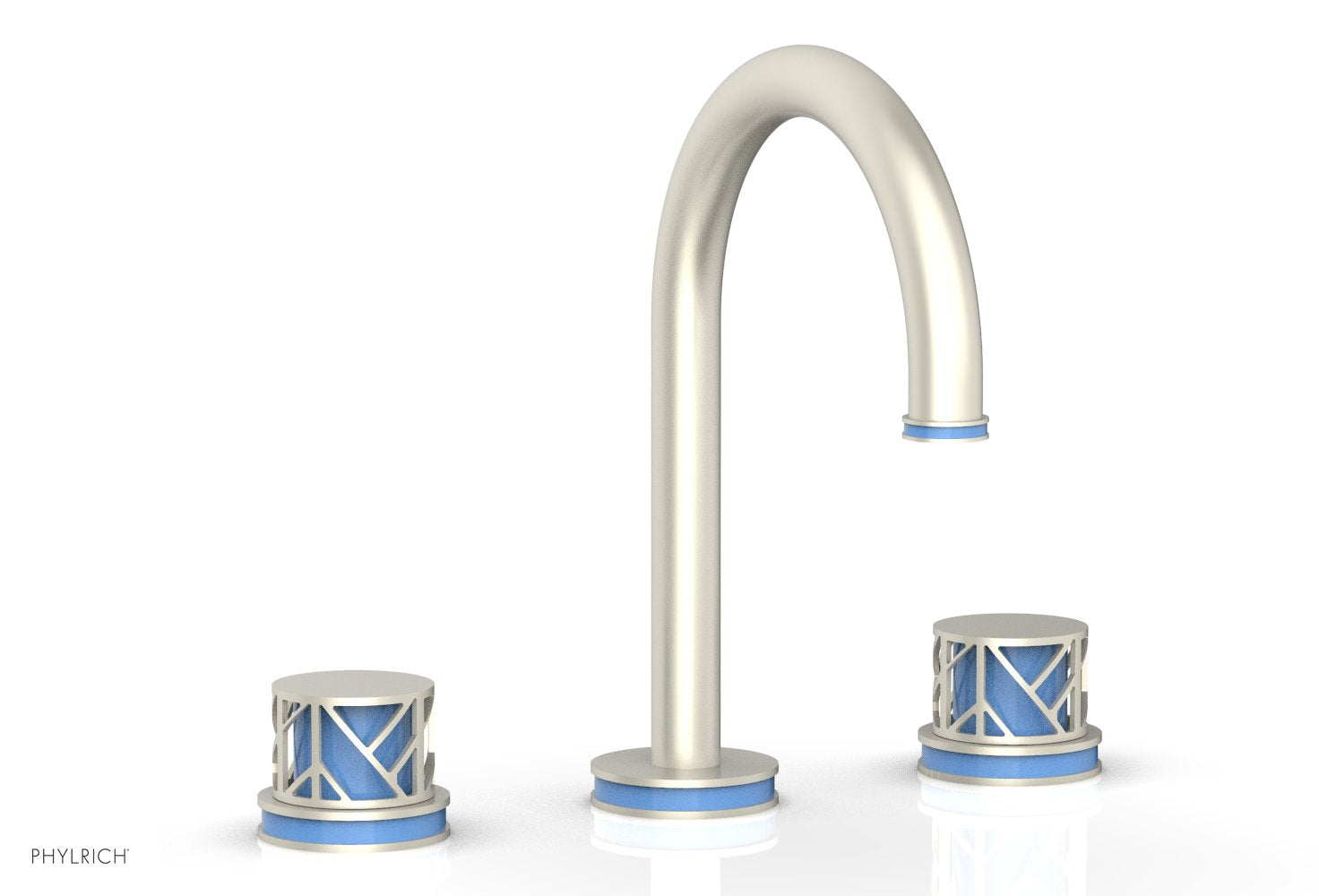 JOLIE Widespread Faucet - Round Handles with "Light Blue" Accents 222-01