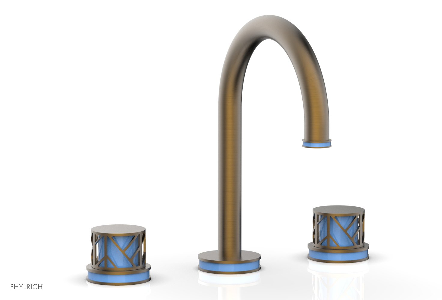 JOLIE Widespread Faucet - Round Handles with "Light Blue" Accents 222-01