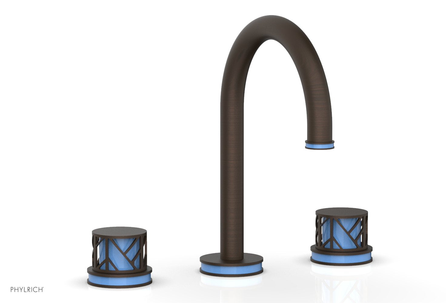 JOLIE Widespread Faucet - Round Handles with "Light Blue" Accents 222-01