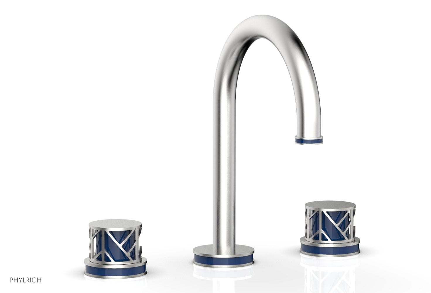JOLIE Widespread Faucet - Round Handles with "Navy Blue" Accents 222-01