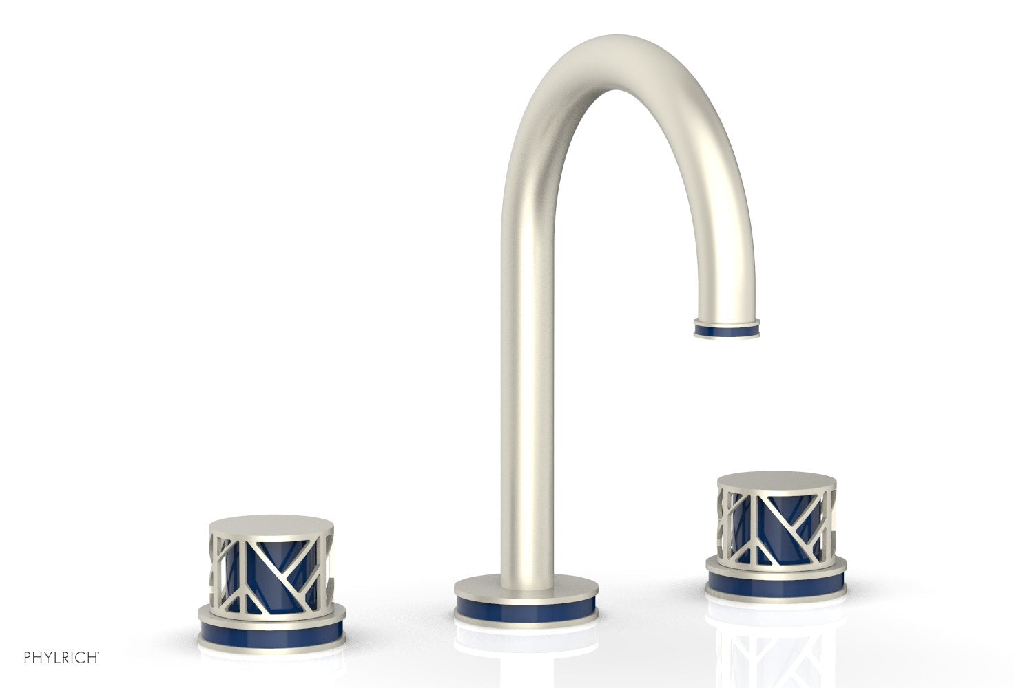 JOLIE Widespread Faucet - Round Handles with "Navy Blue" Accents 222-01